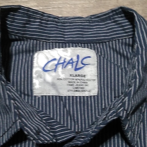 Chalc Men's Long Sleeve button up shirt with roll and button sleeve size XL NWT - Picture 4 of 12